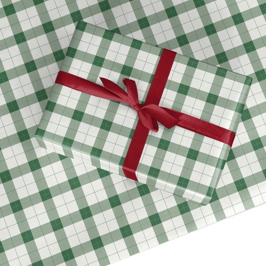 Evergreen Gingham Custom Wrapping Paper