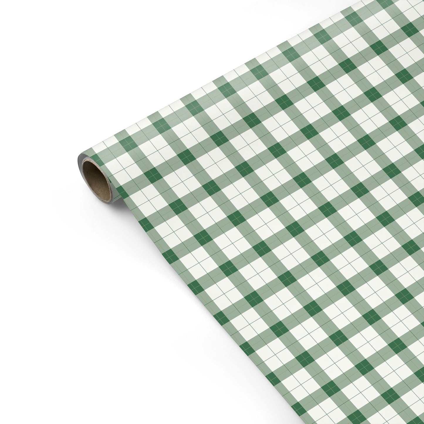 Evergreen Gingham Personalised Gift Wrap