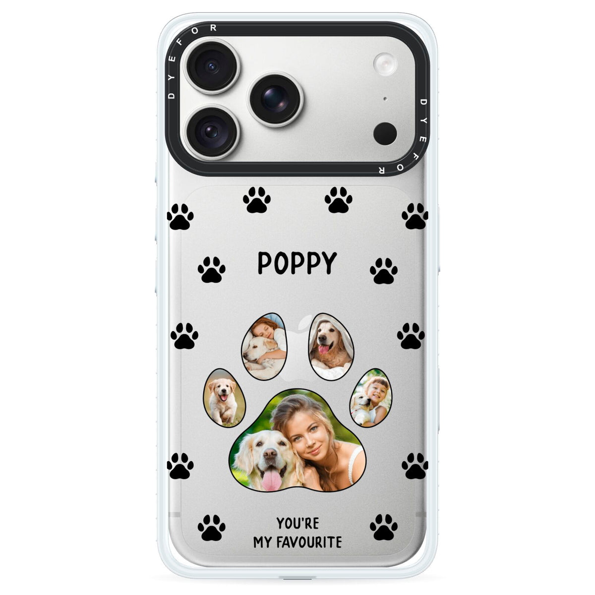 Favourite Dog Photos Personalised iPhone 18 Pro Max Black Impact Pre order Case on Silver phone
