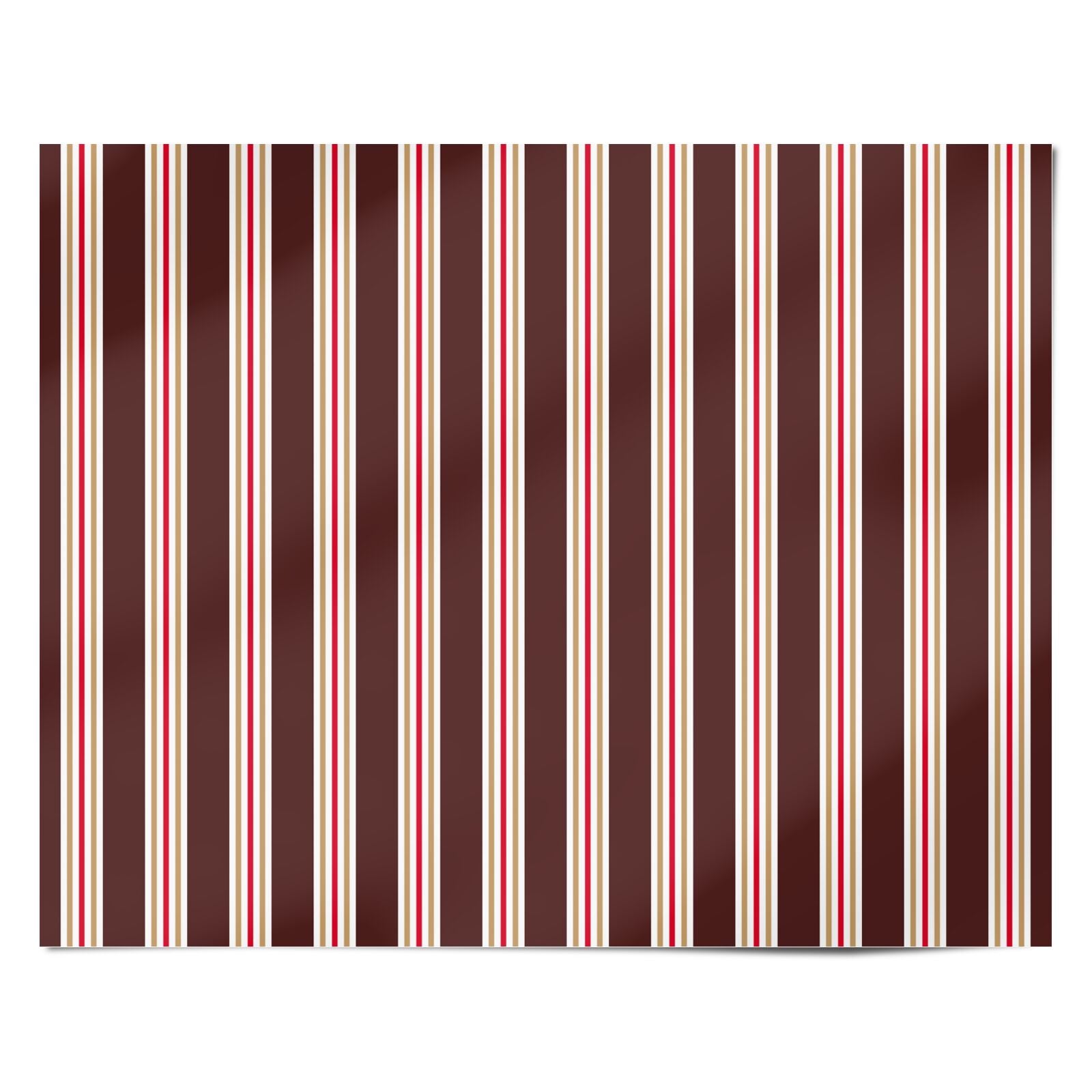 Festive Cocoa Stripe Christmas Personalised Wrapping Paper Alternative