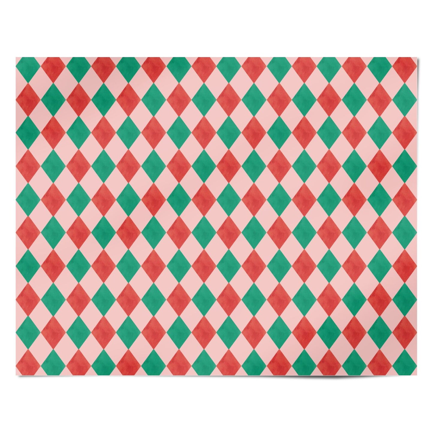 Festive Harlequin Diamond Personalised Wrapping Paper Alternative
