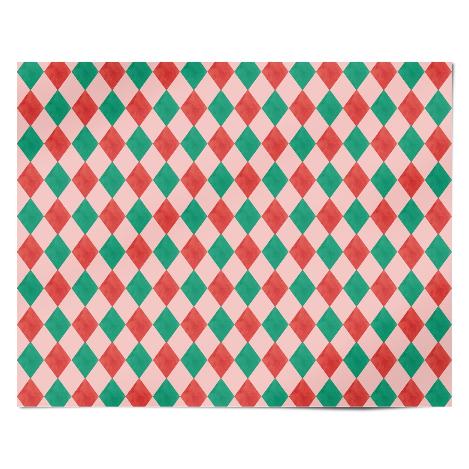 Festive Harlequin Diamond Personalised Wrapping Paper Alternative