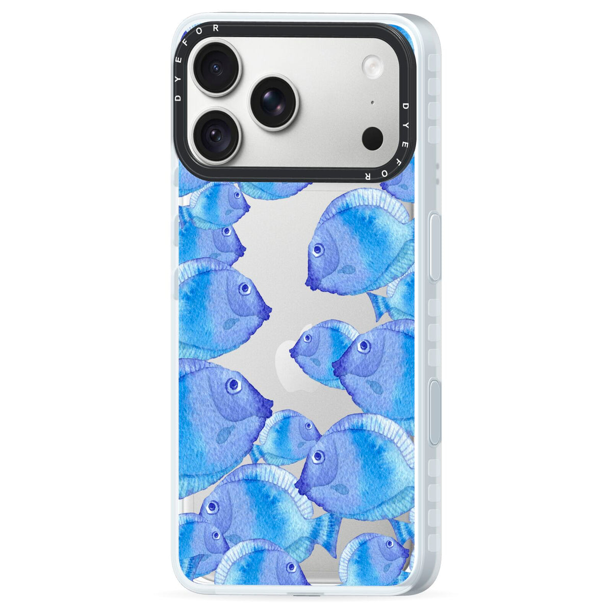 Fish iPhone 18 Pro Black Impact Pre order Case Side Angle on Silver phone