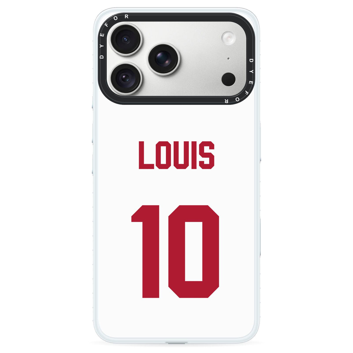 Football Shirt Custom iPhone 18 Pro Max Black Impact Pre order Case on Silver phone