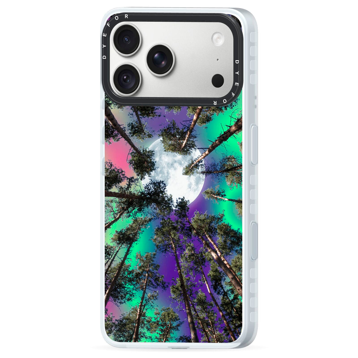 Forest Moon iPhone 18 Pro Max Black Impact Pre order Case Side Angle on Silver phone