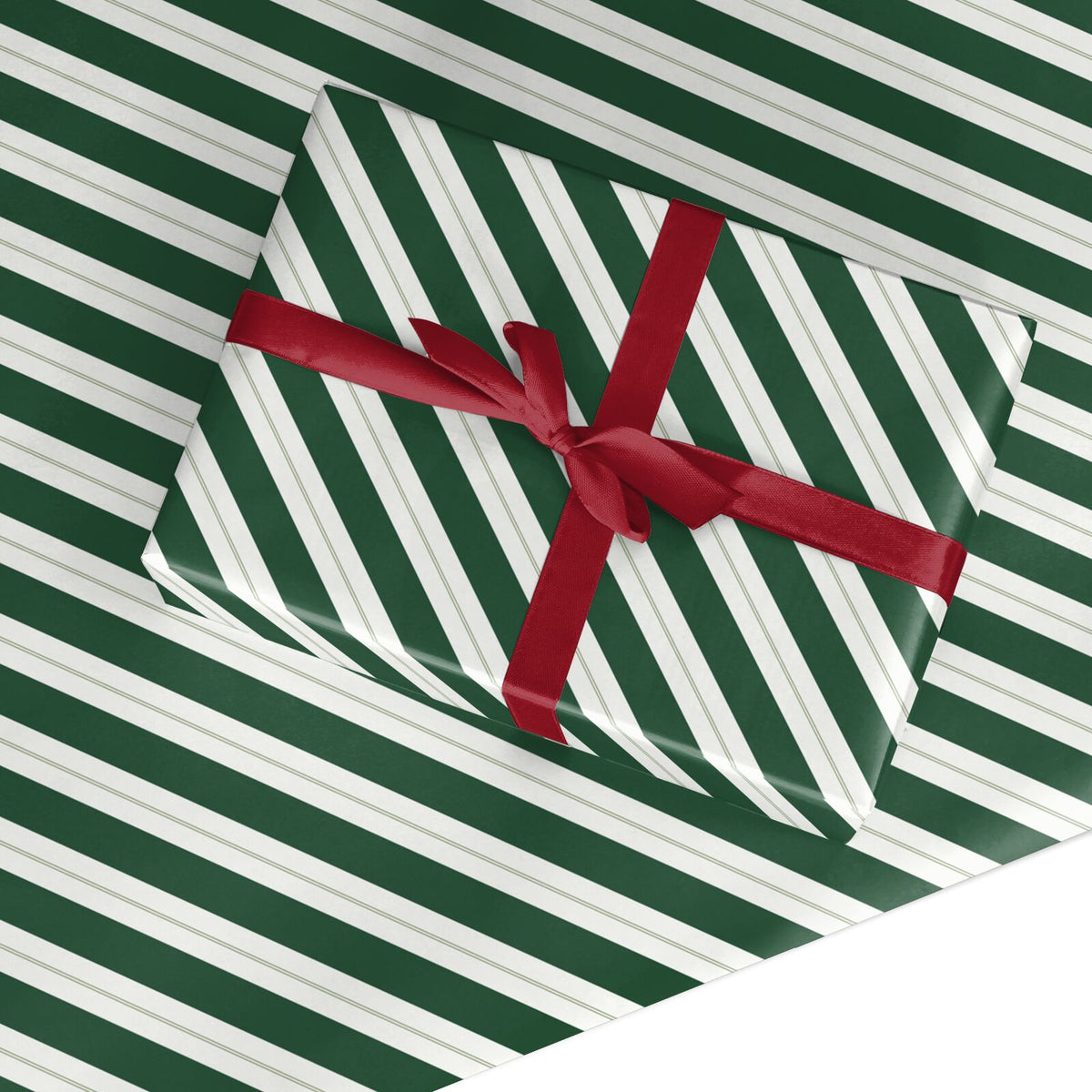 Forest Ribbon Stripe Custom Wrapping Paper
