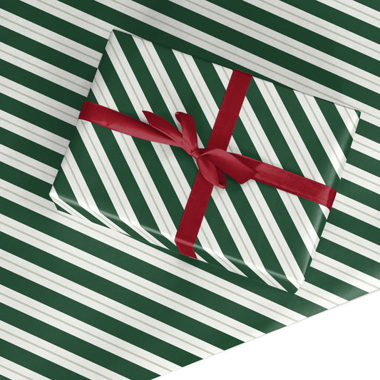 Forest Ribbon Stripe Custom Wrapping Paper