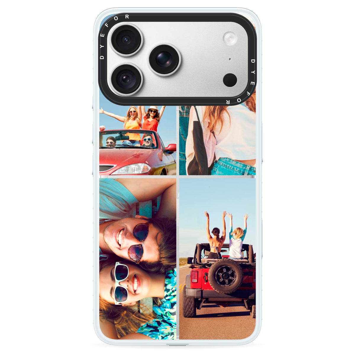 Four Photo iPhone 18 Pro Black Impact Pre order Case on Silver phone