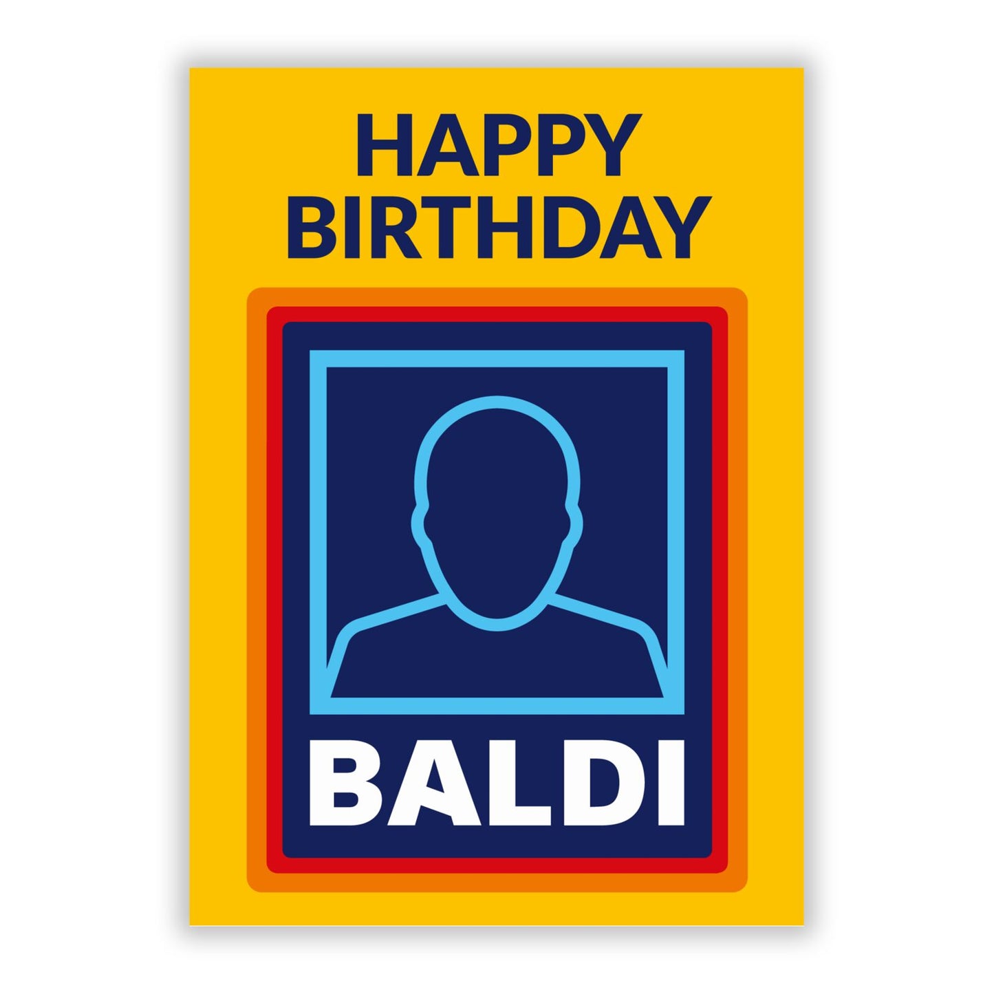 Funny Baldi Birthday A5 Flat Greetings Card