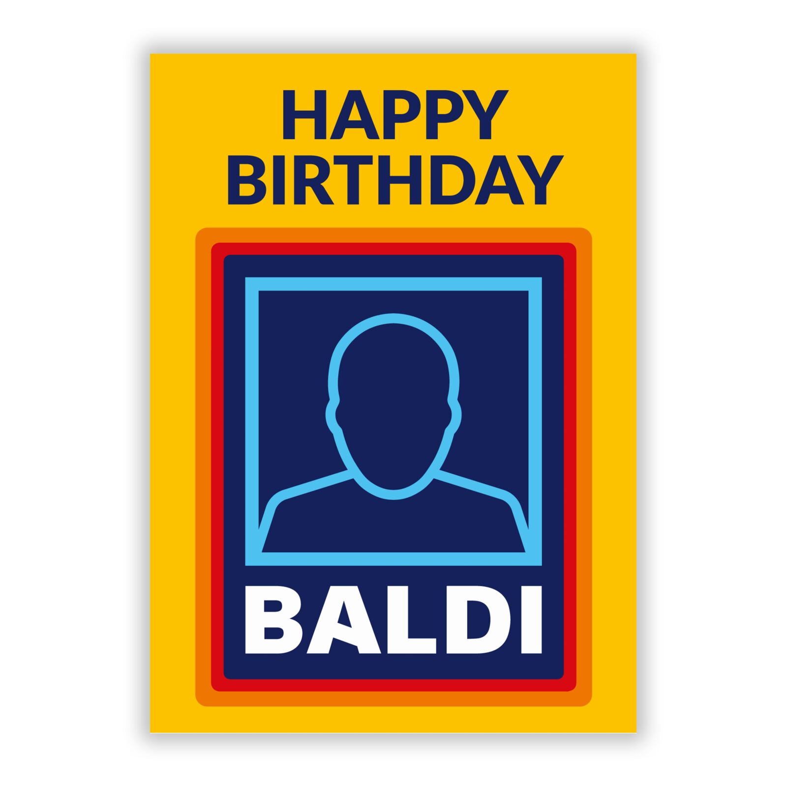 Funny Baldi Birthday A5 Flat Greetings Card