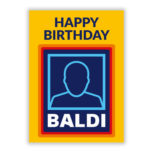 Funny Baldi Birthday A5 Flat Greetings Card