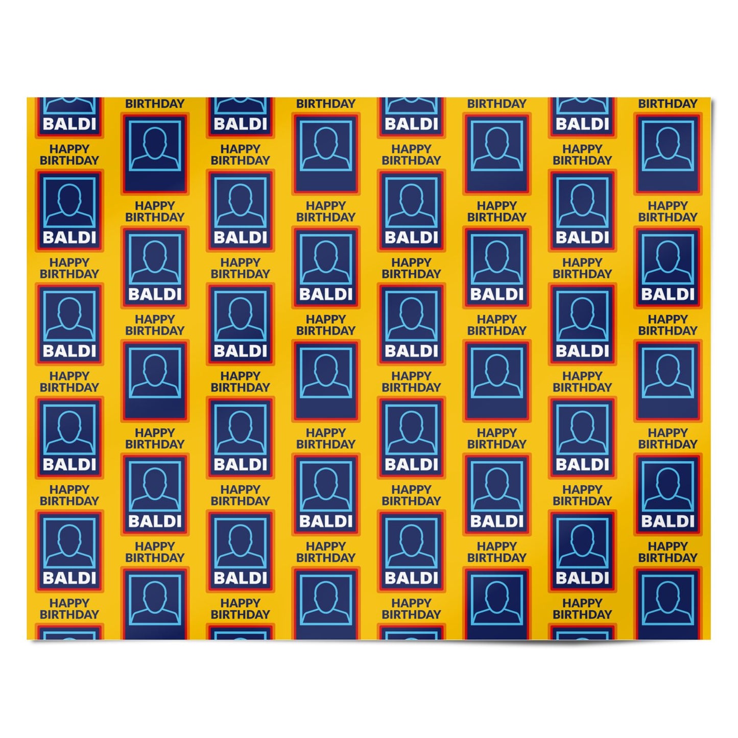 Funny Baldi Birthday Personalised Wrapping Paper Alternative
