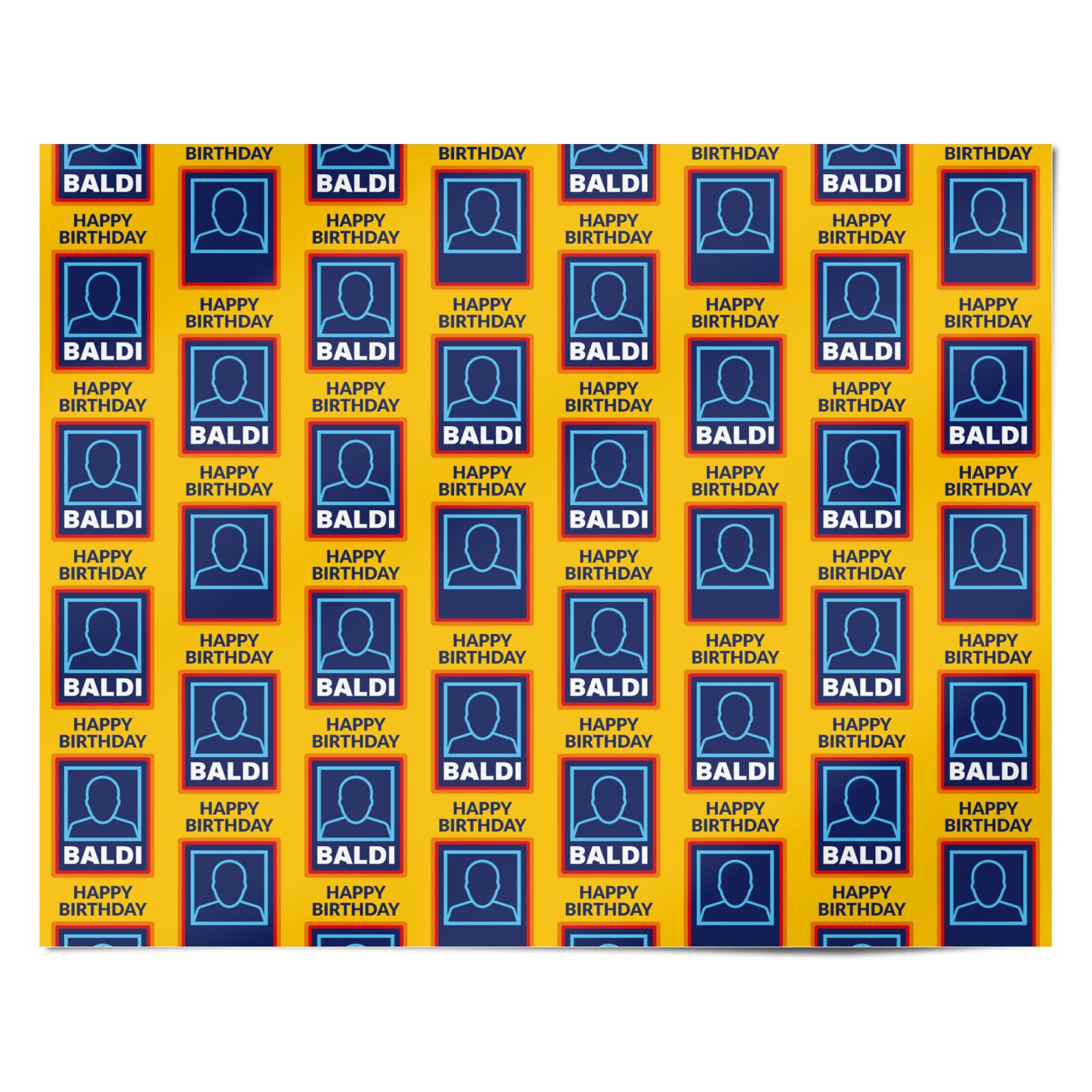 Funny Baldi Birthday Personalised Wrapping Paper Alternative