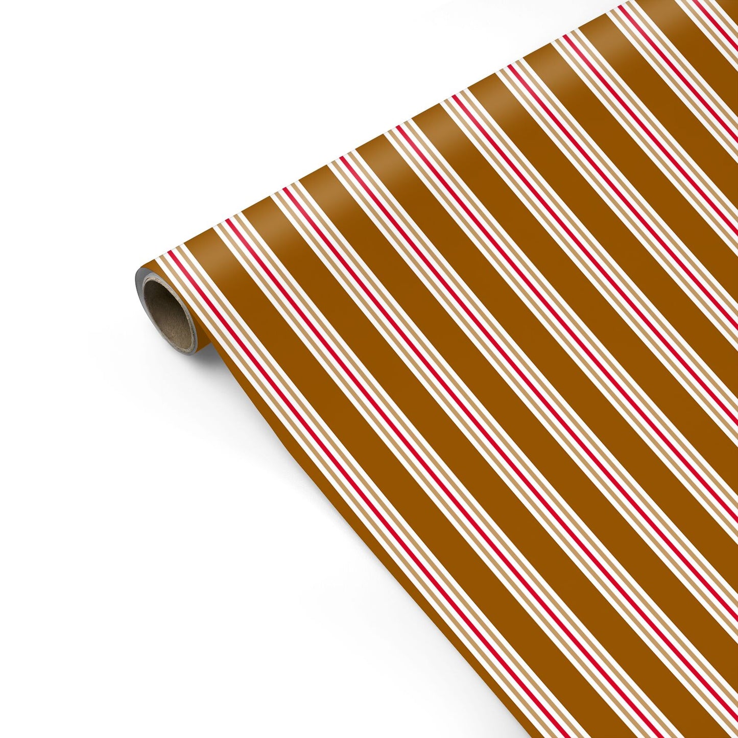 Gingerbread Stripe Christmas Personalised Gift Wrap