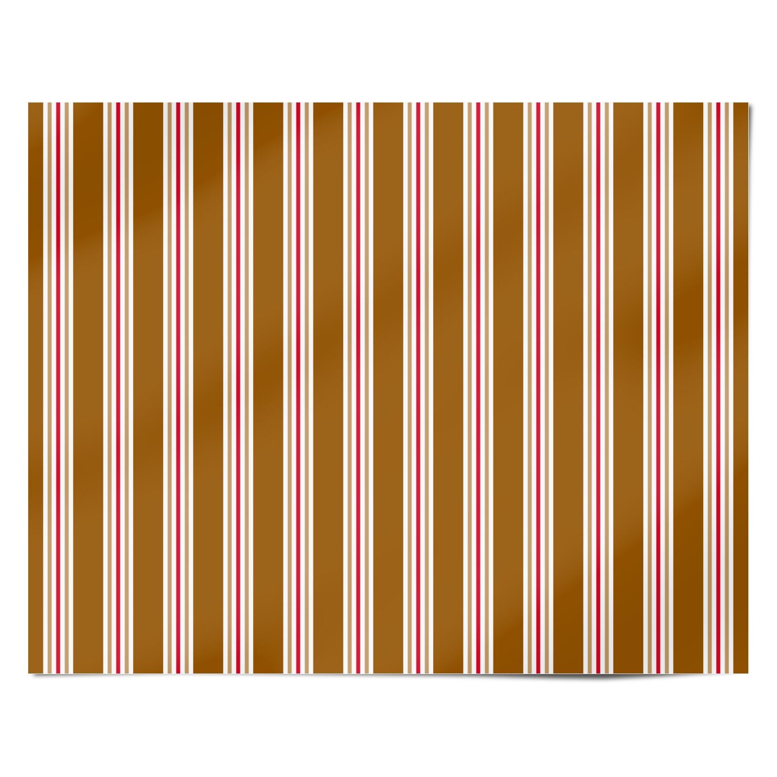 Gingerbread Stripe Christmas Personalised Wrapping Paper Alternative