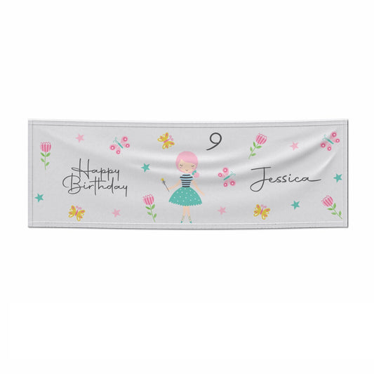 Girls Personalised Happy Birthday 3x1 Paper Banner