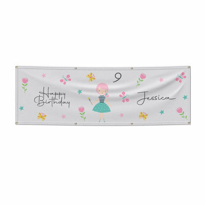 Girls Personalised Happy Birthday 6x2 Banner