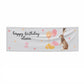 Girls Personalised Hare Happy Birthday 3x1 Paper Banner