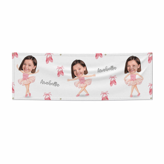 Girls Photo Face Ballerina 6x2 Banner