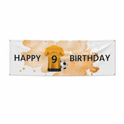 Gold and Black Football Shirt Personalised 6x2 Banner