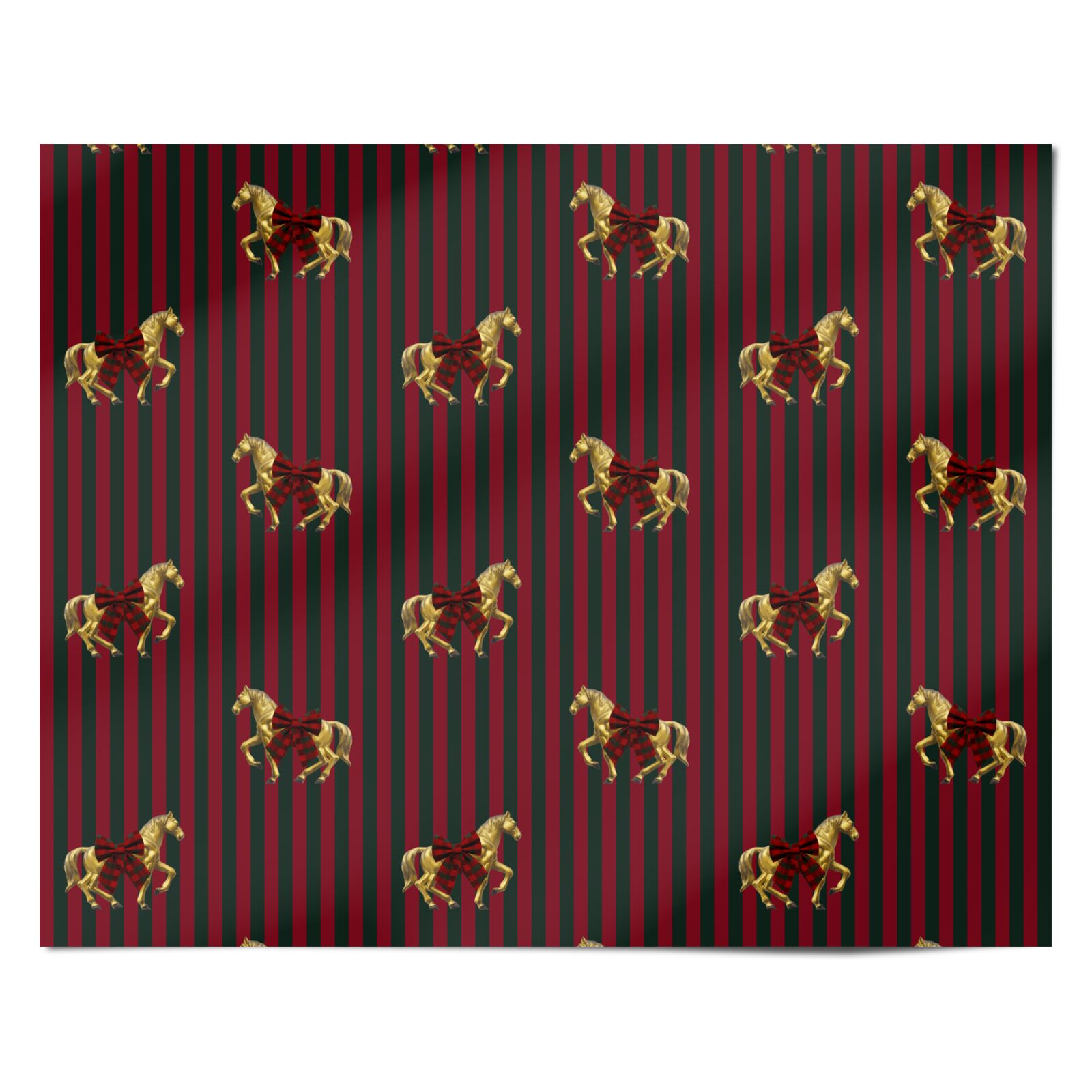 Golden Tartan Horse Personalised Wrapping Paper Alternative