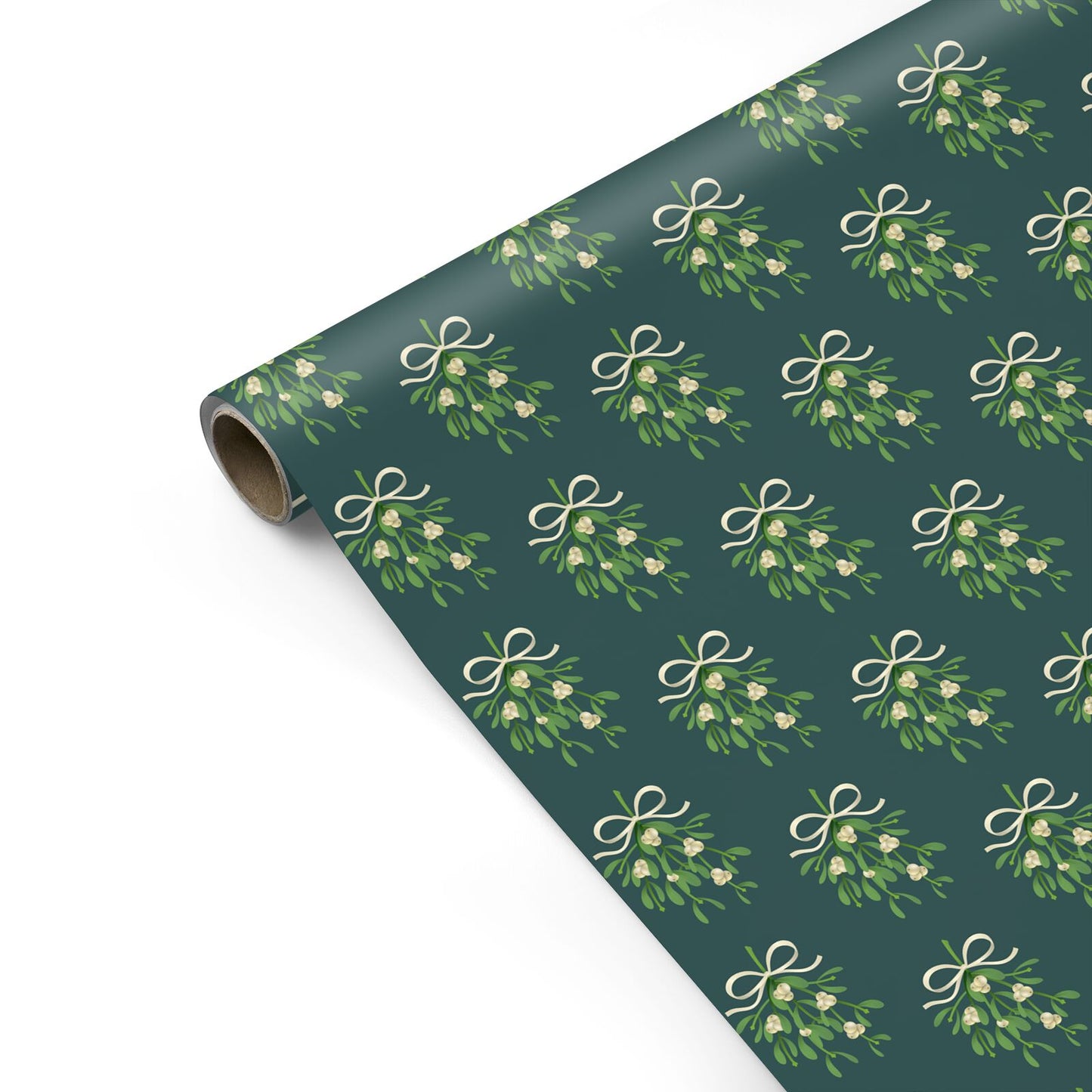 Green Mistletoe Personalised Gift Wrap