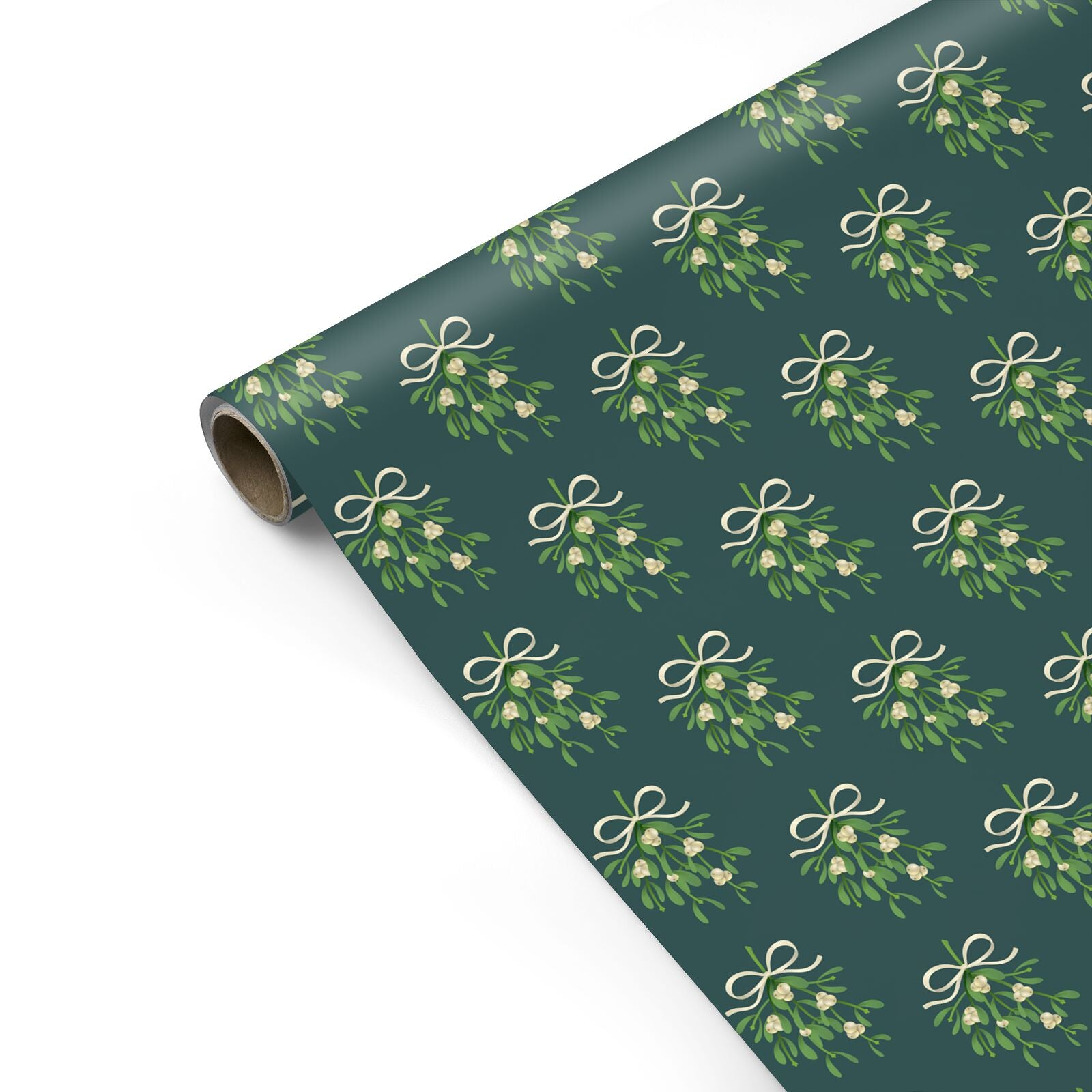 Green Mistletoe Personalised Gift Wrap