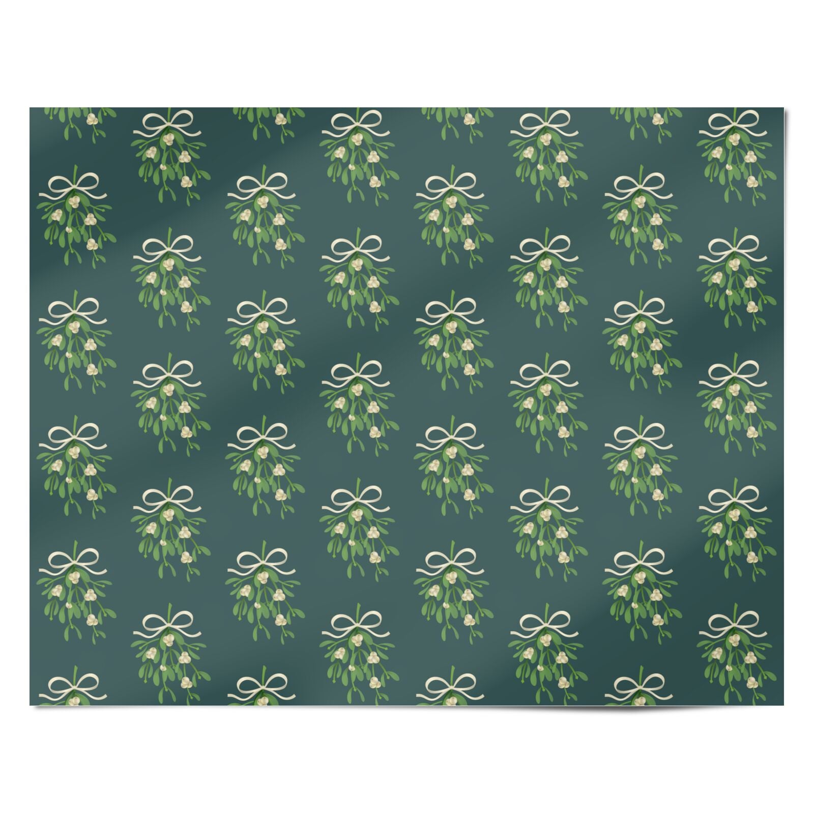 Green Mistletoe Personalised Wrapping Paper Alternative