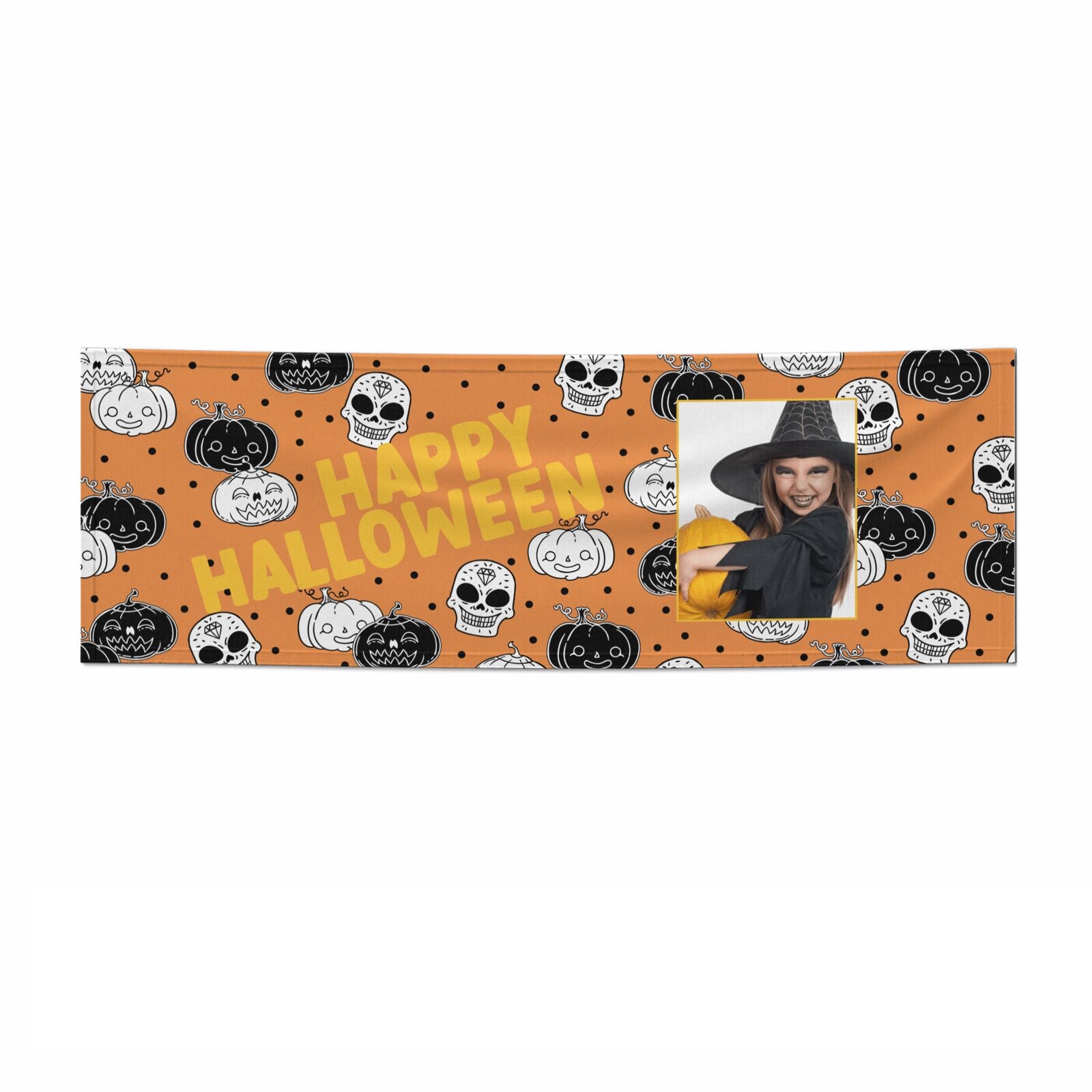 Halloween Pumpkins Photo Upload 3x1 Paper Banner