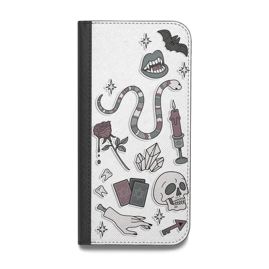 Halloween Spooky Stickers Vegan Leather Flip Samsung Case