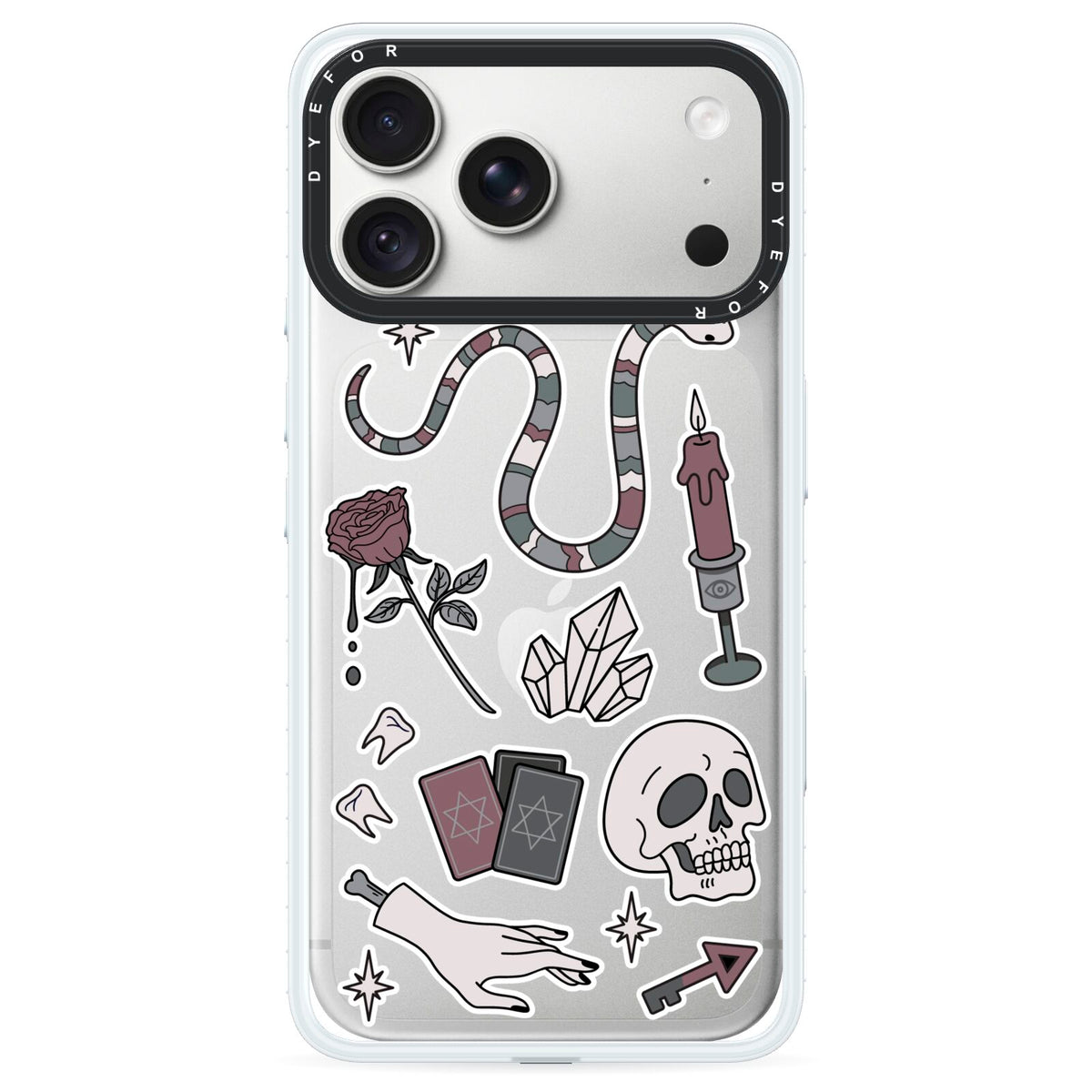 Halloween Spooky Stickers iPhone 18 Pro Max Black Impact Pre order Case on Silver phone