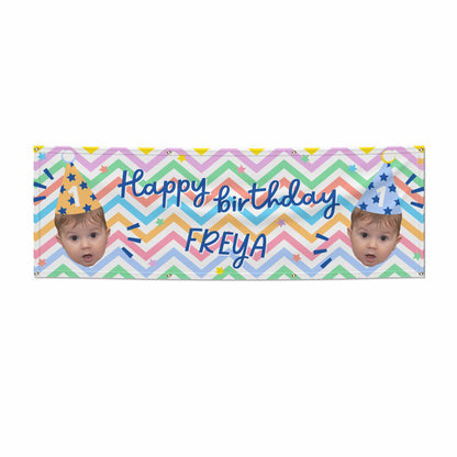 Happy Birthday Personalised Face 6x2 Banner