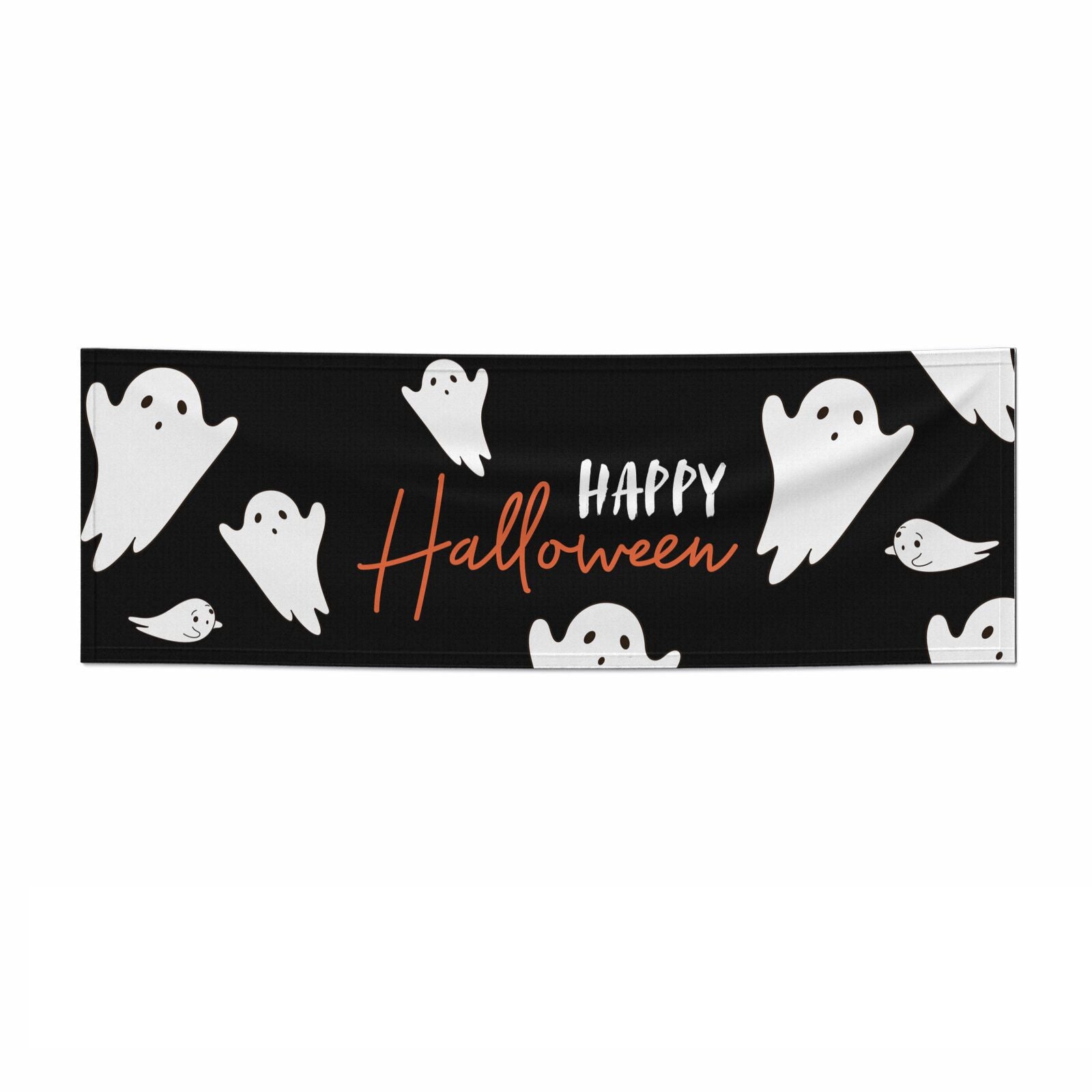 Happy Halloween Ghost Pattern 3x1 Paper Banner