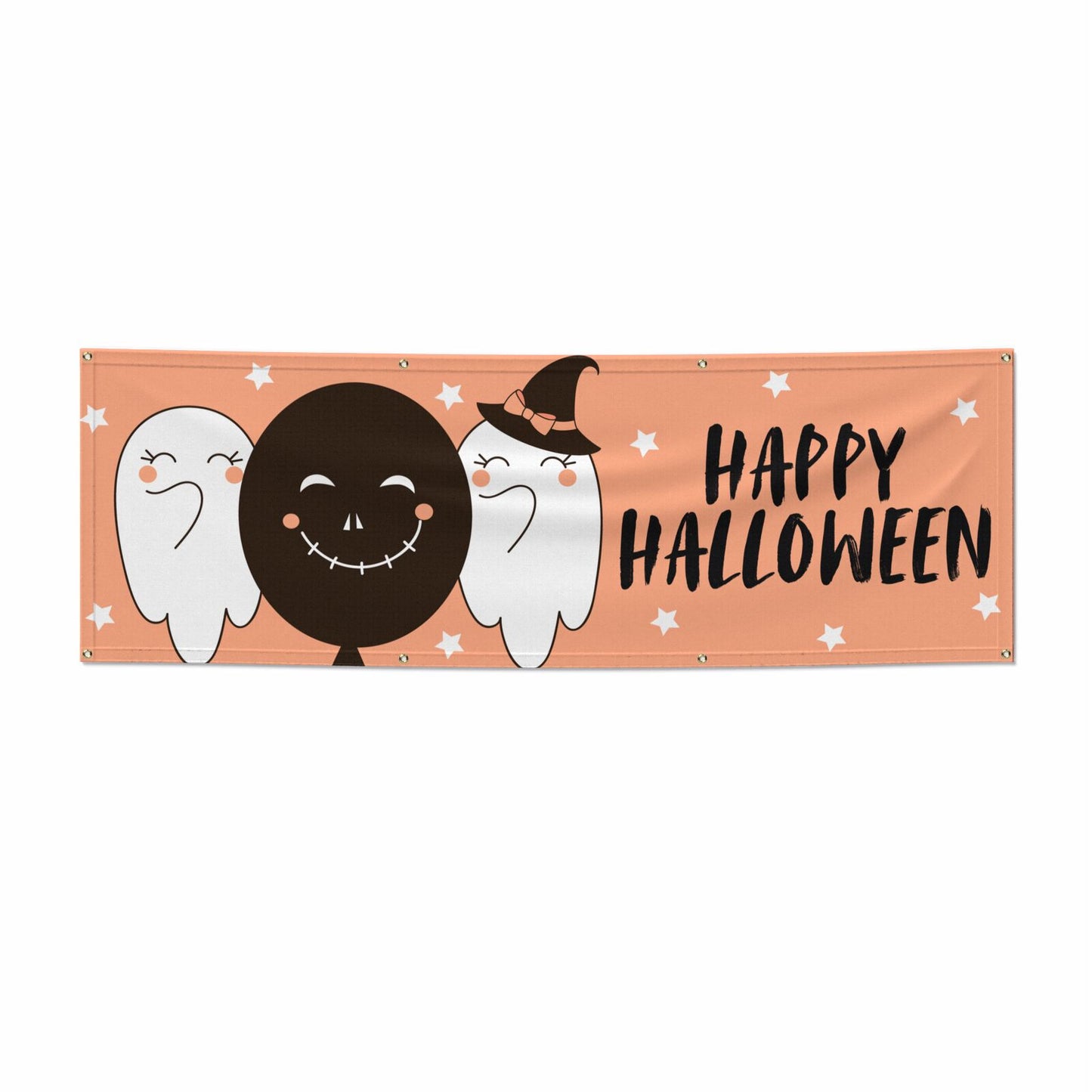 Happy Halloween Ghostly 6x2 Banner