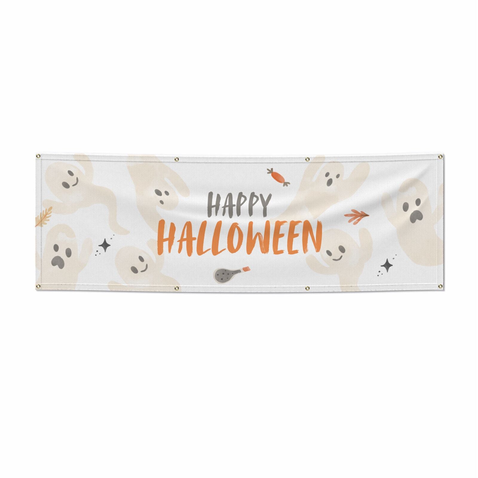 Happy Halloween Ghosts 6x2 Banner