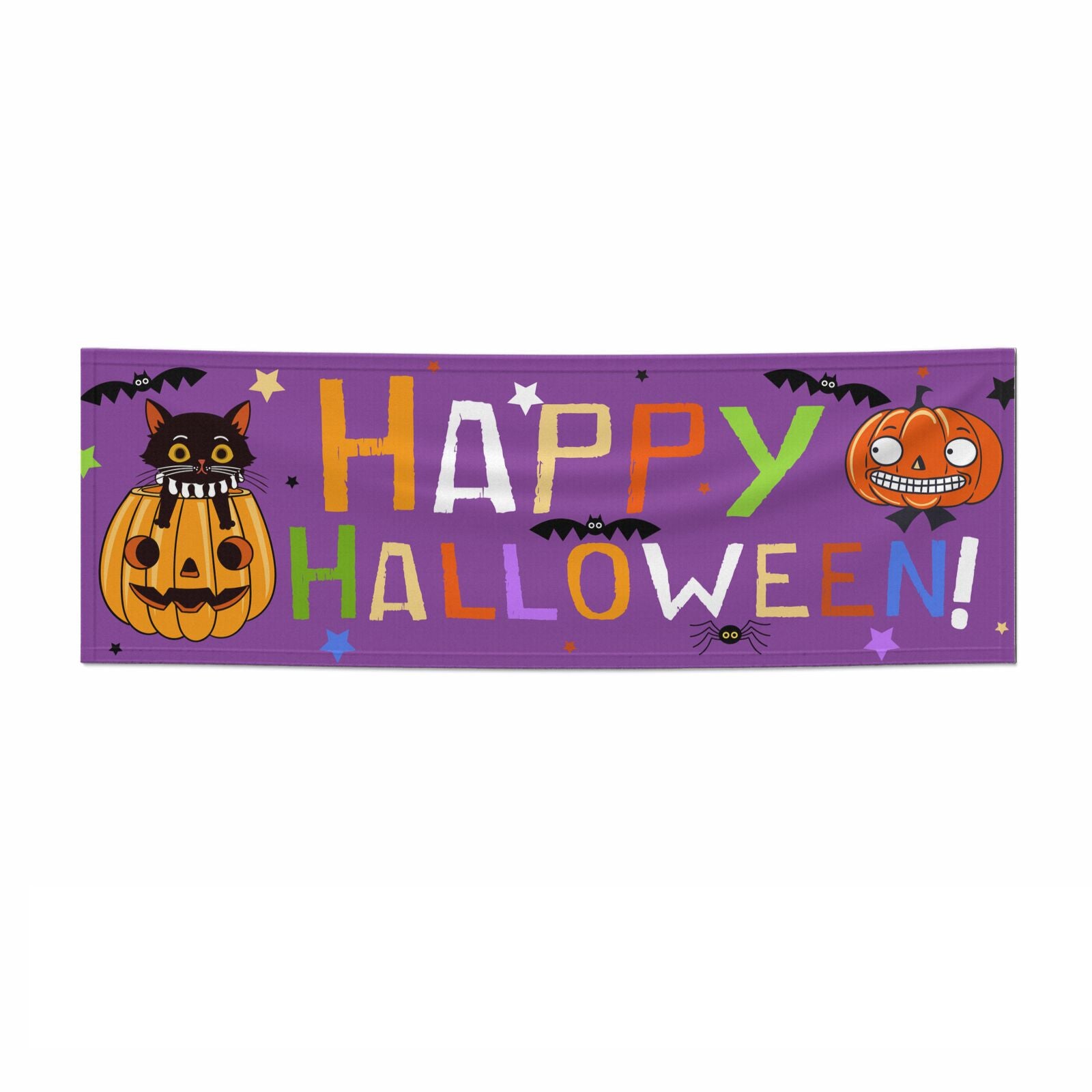 Happy Halloween Purple 3x1 Paper Banner
