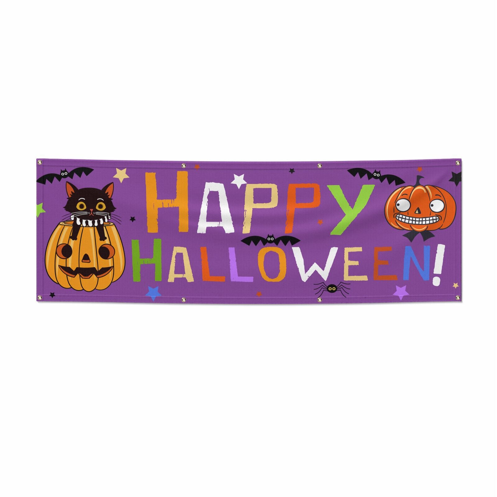 Happy Halloween Purple 6x2 Banner
