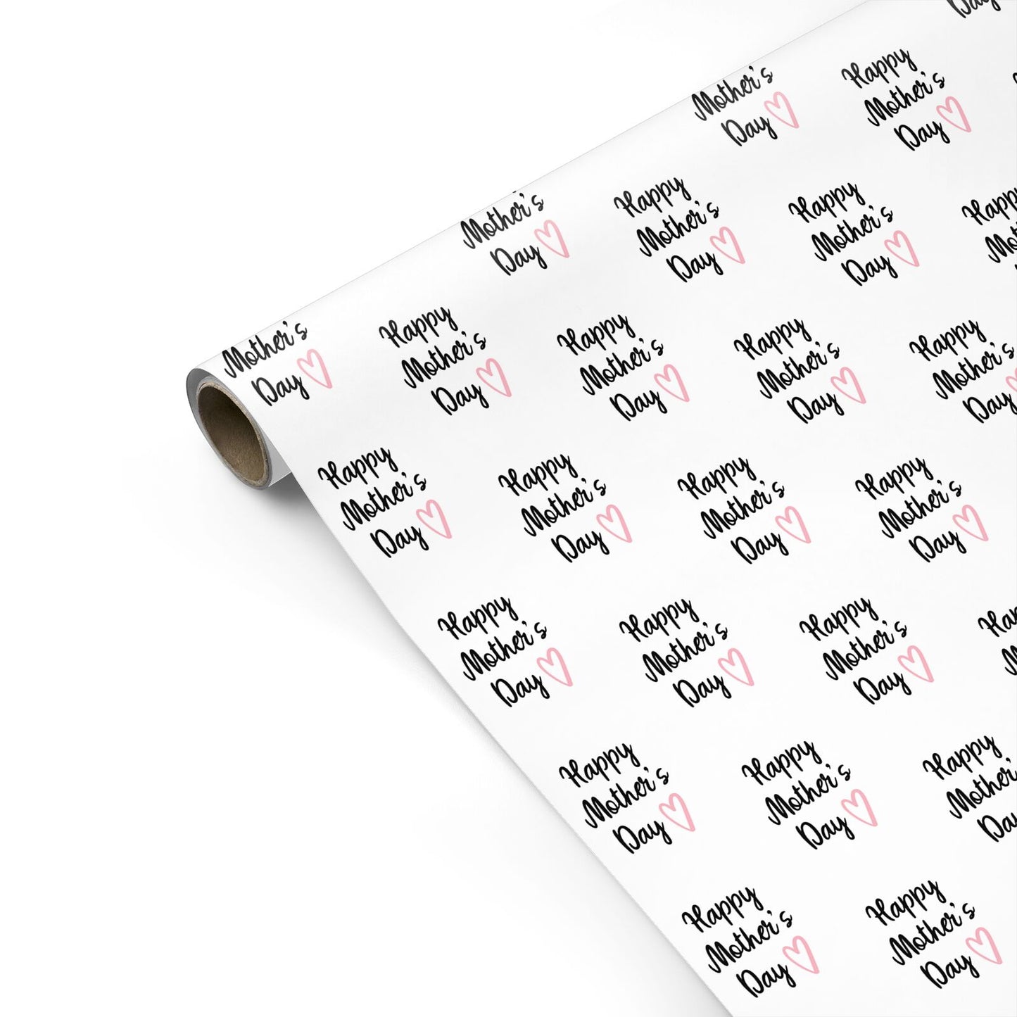 Happy Mothers Day Heart Script Personalised Gift Wrap