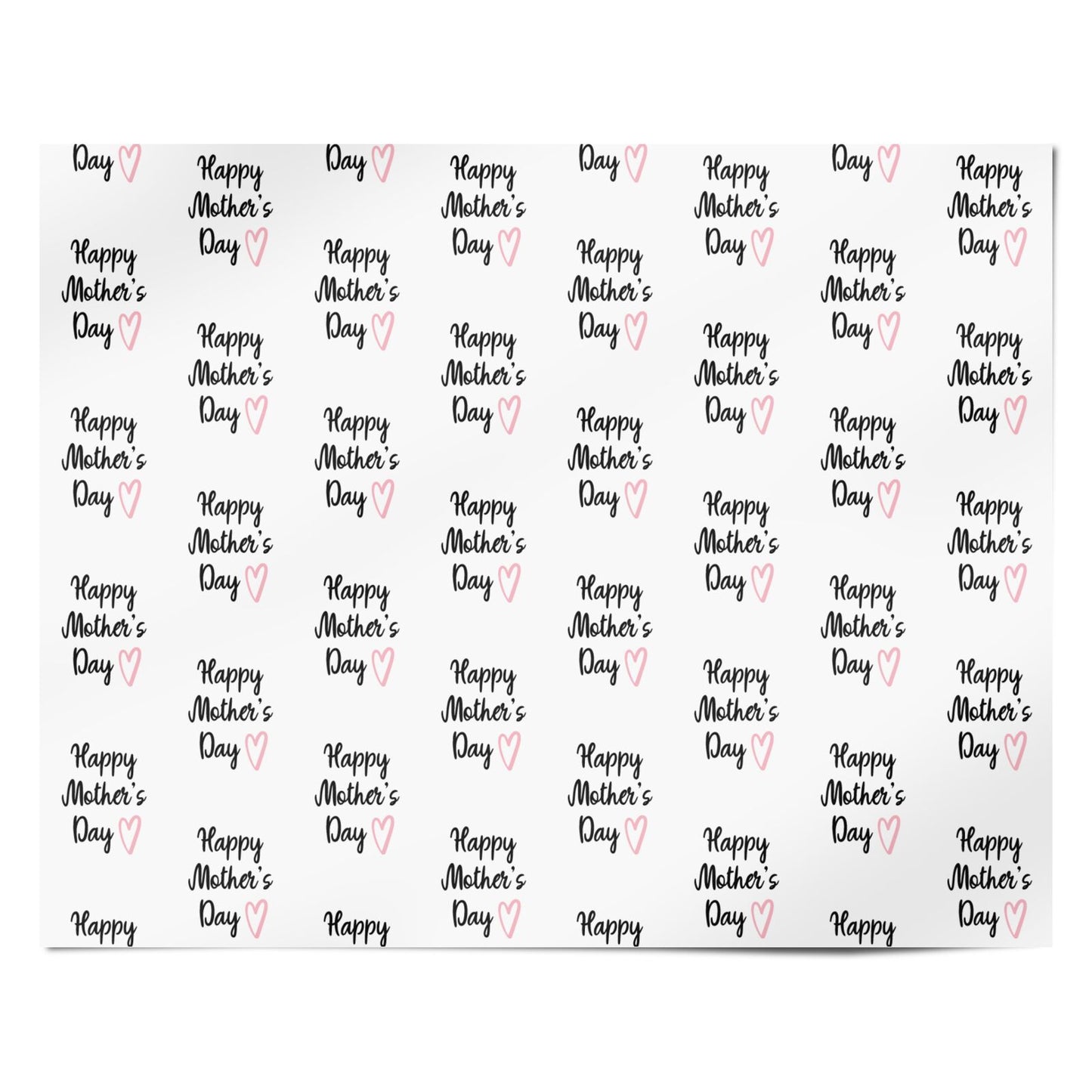 Happy Mothers Day Heart Script Personalised Wrapping Paper Alternative
