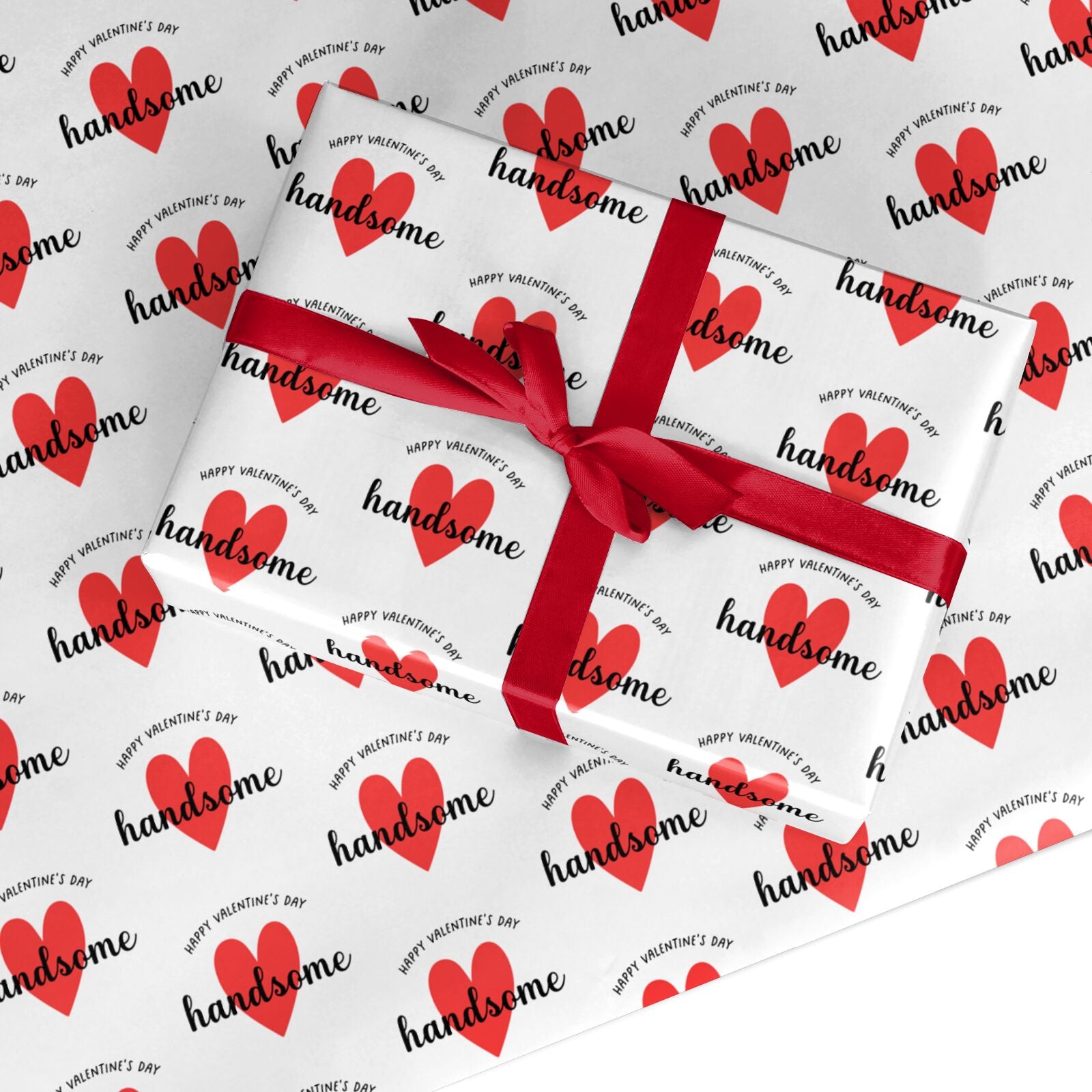 Happy Valentines Day Handsome Custom Wrapping Paper