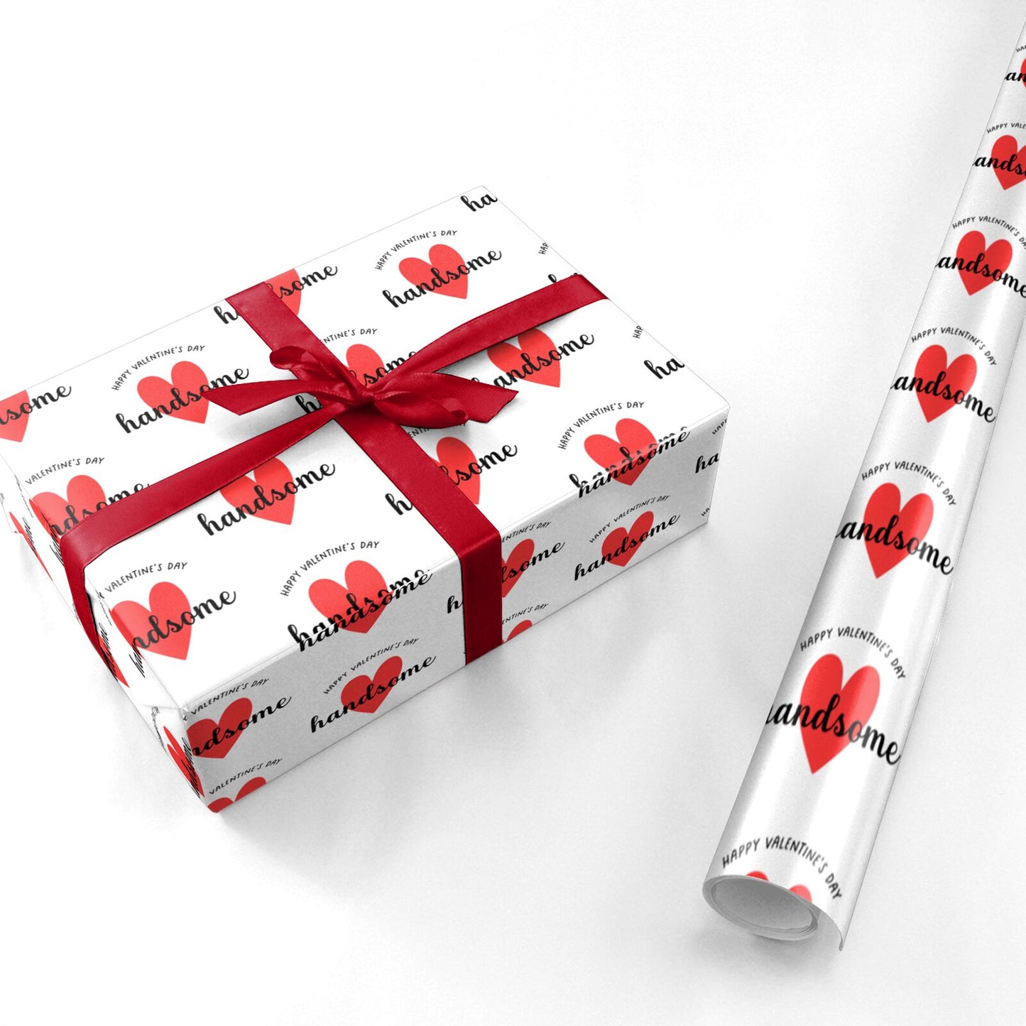 Happy Valentines Day Handsome Personalised Wrapping Paper