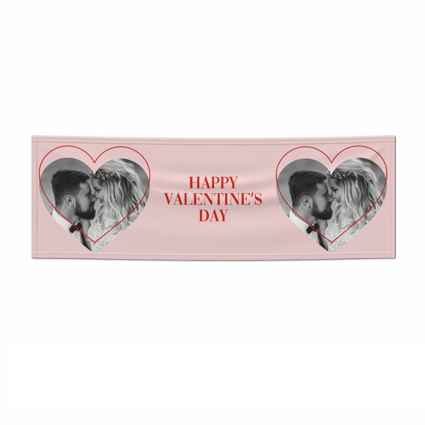 Happy Valentines Day Personalised Photo 3x1 Paper Banner