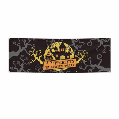 Haunted House Silhouette Custom 6x2 Banner