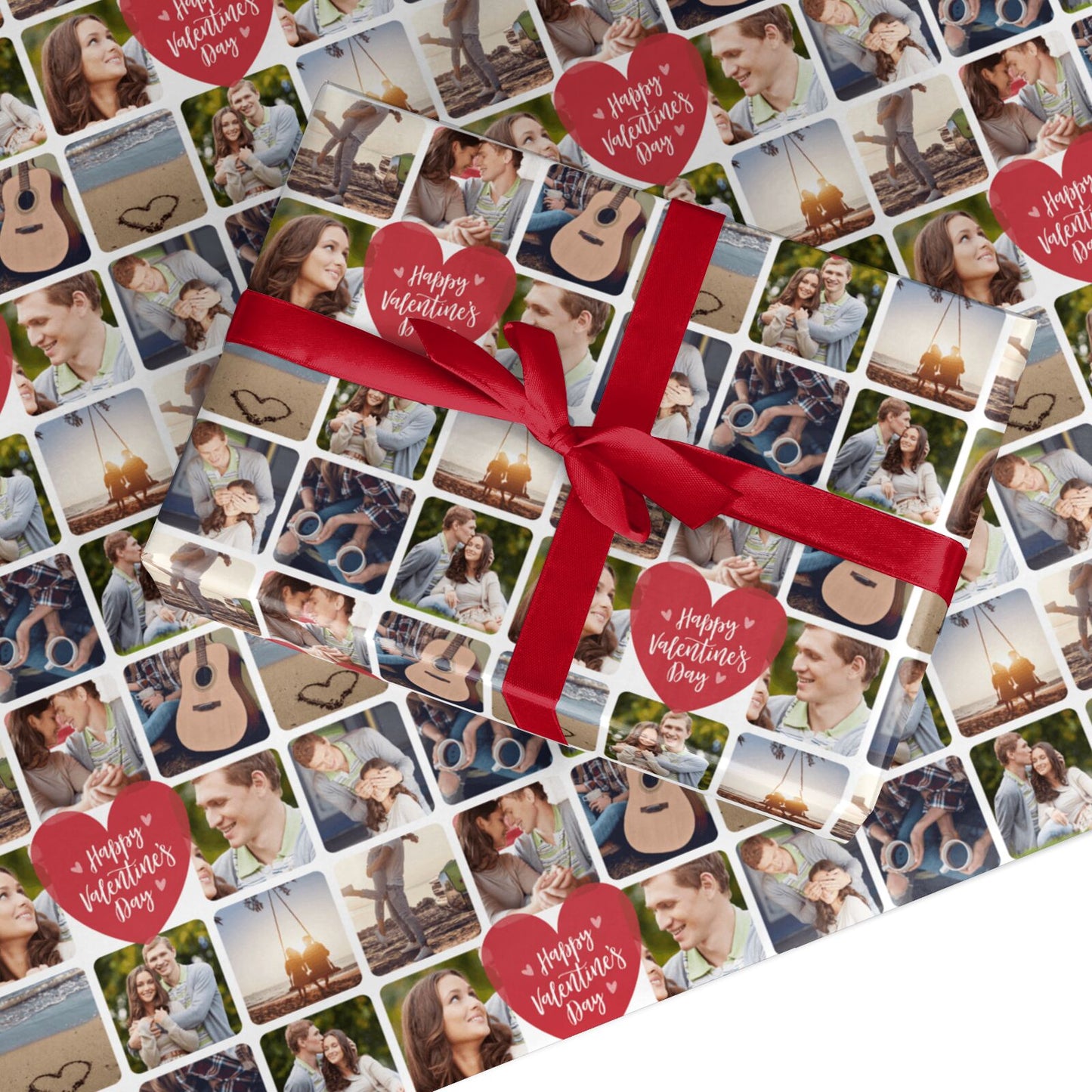 Heartfelt Moments Valentines Day Photo Collage Custom Wrapping Paper