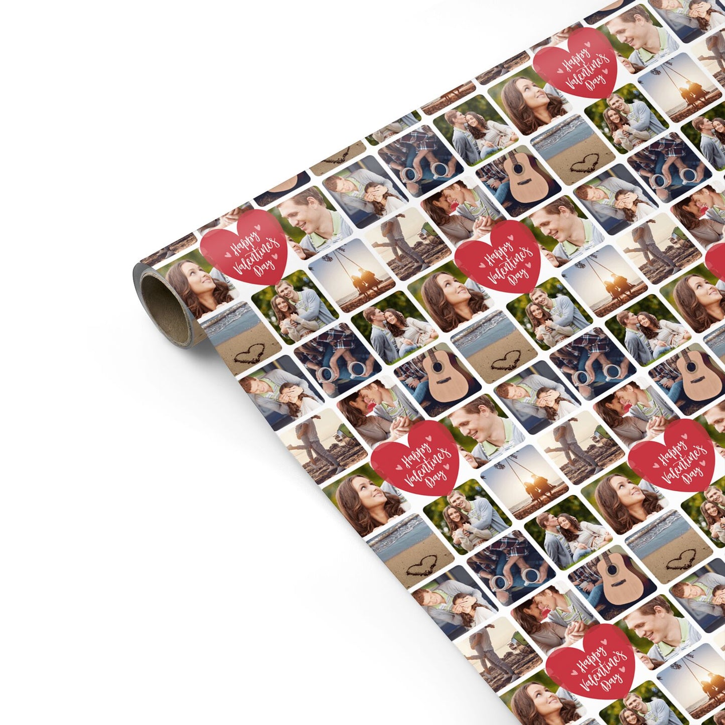 Heartfelt Moments Valentines Day Photo Collage Personalised Gift Wrap