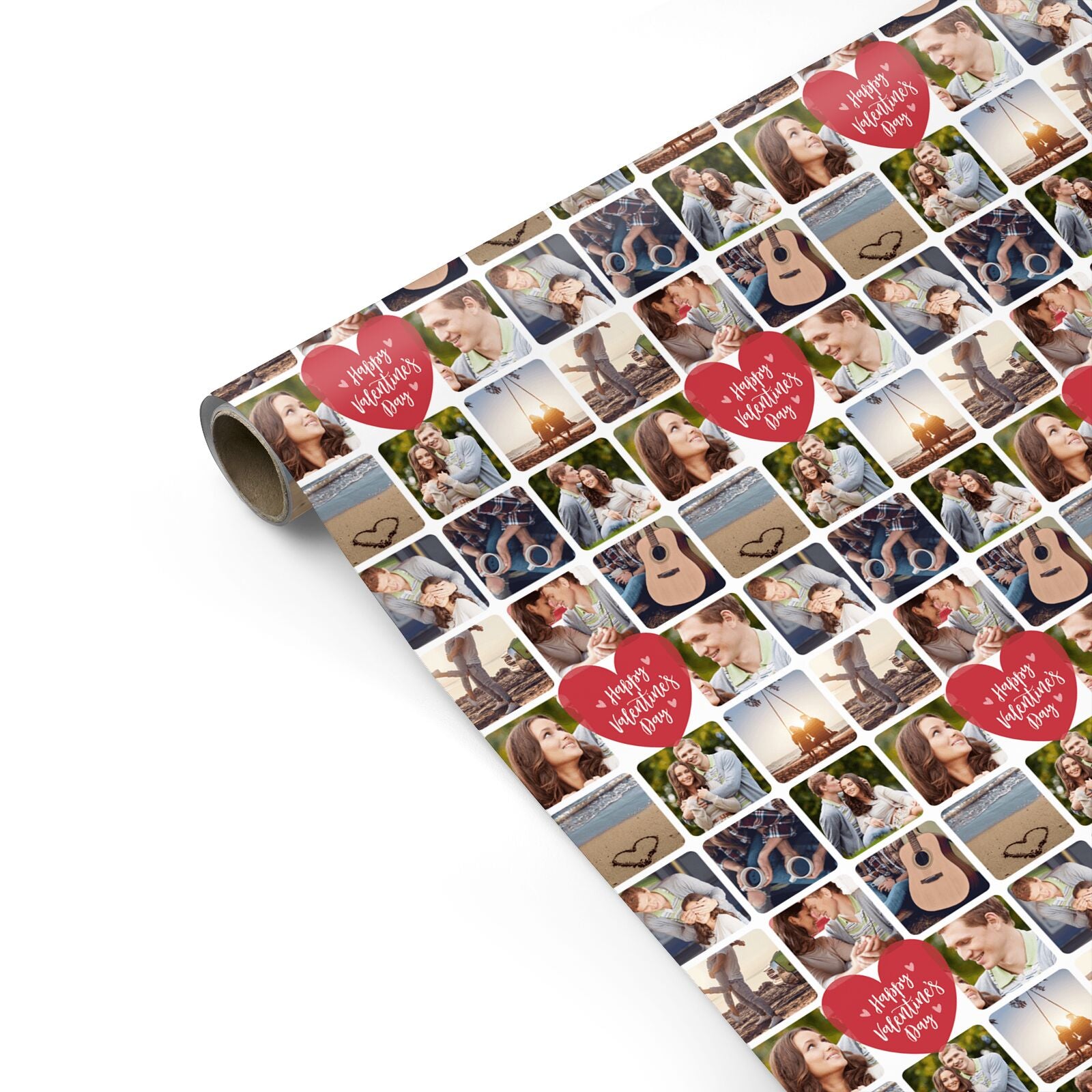 Heartfelt Moments Valentines Day Photo Collage Personalised Gift Wrap