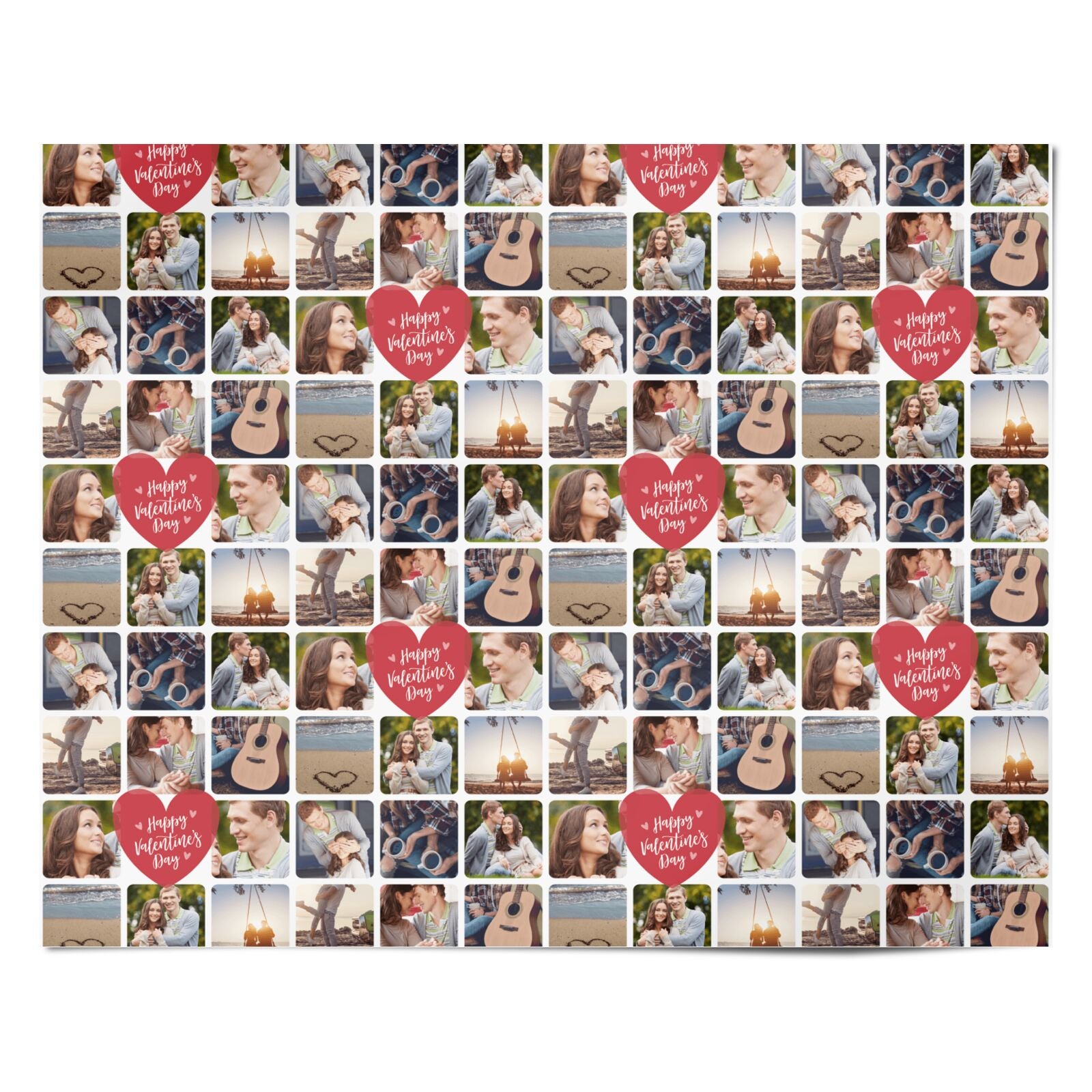 Heartfelt Moments Valentines Day Photo Collage Personalised Wrapping Paper Alternative
