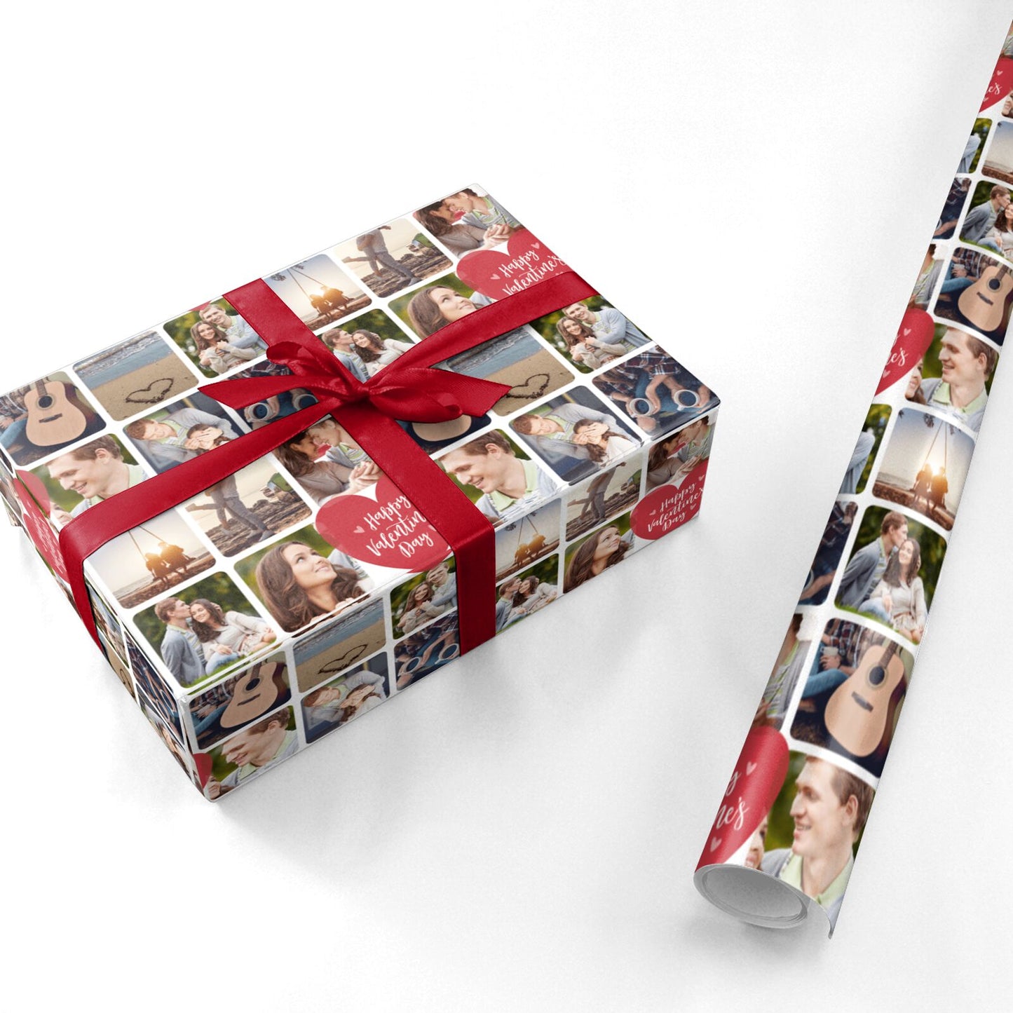Heartfelt Moments Valentines Day Photo Collage Personalised Wrapping Paper