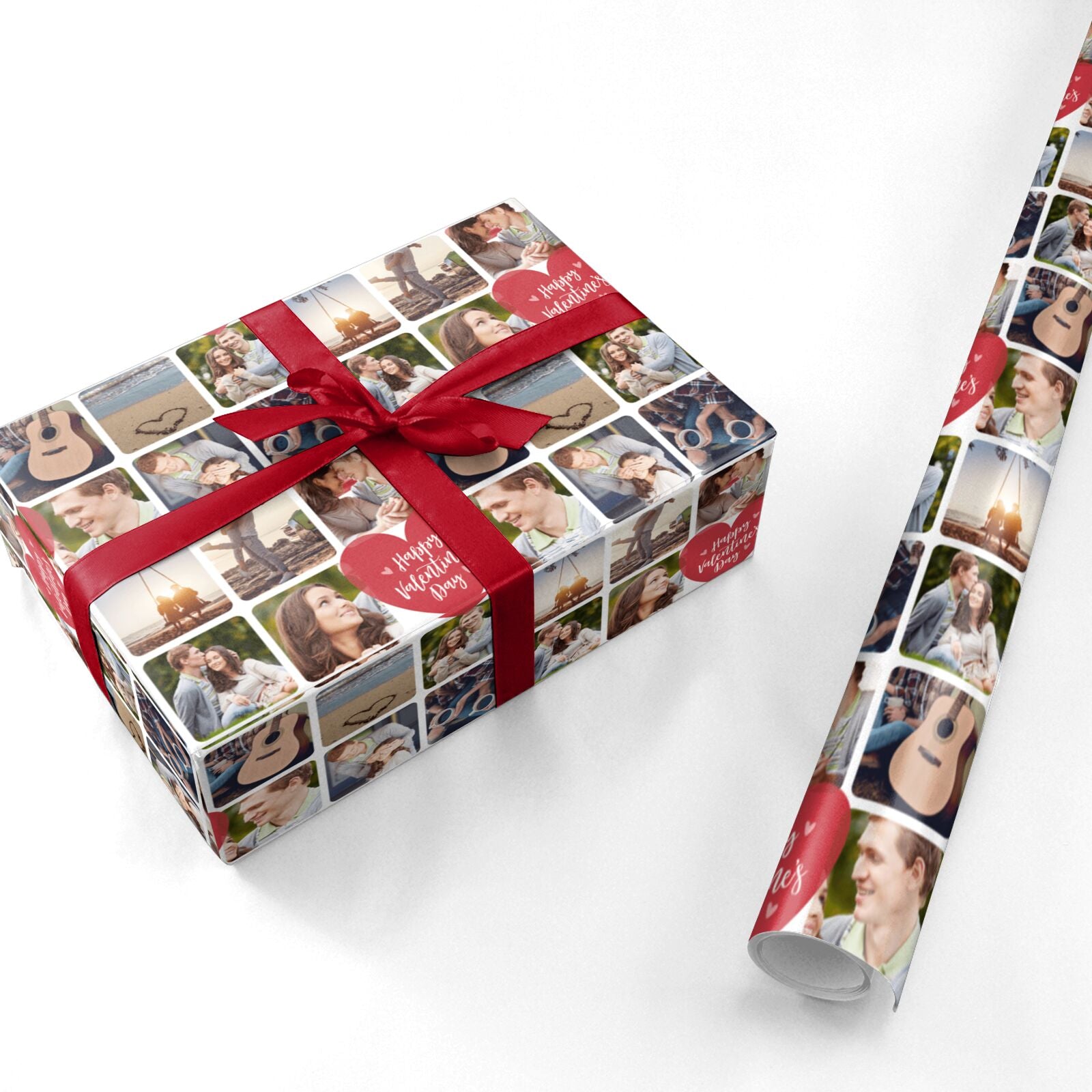 Heartfelt Moments Valentines Day Photo Collage Personalised Wrapping Paper