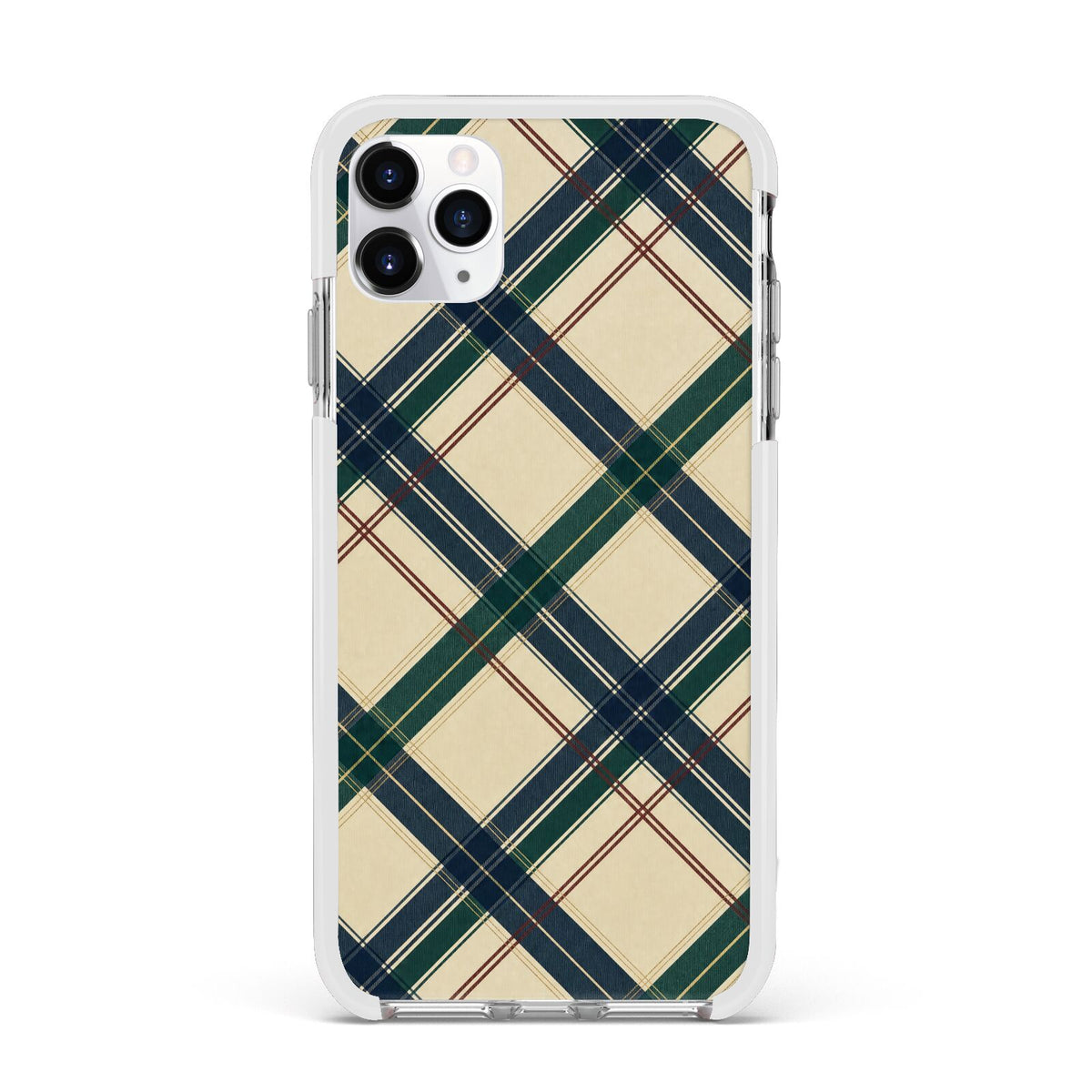 Heritage Club Plaid Apple iPhone 11 Pro Max in Silver with White Impact Case